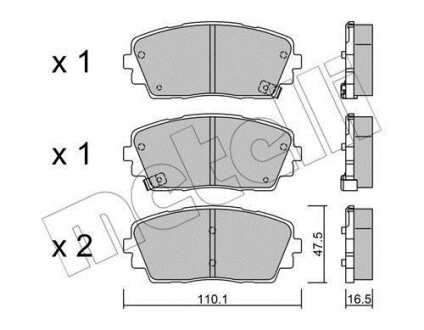 Колодки гальмівні (передні) Kia Picanto 11- METELLI 22-0941-0 (фото 1)