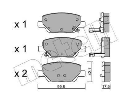 Колодки гальмівні (задні) Fiat Tipo 16- METELLI 22-1104-0