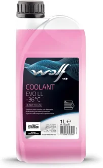 Готовый антифриз Coolant Evo LL PSi-OAT розовый 1 л WOLF 1052678