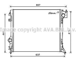 Радіатор охолодження двигуна Nissan Qashqai (13-) 1,5d 2,0i, Renault Kadjar 1,5d (15-) MT AVA DNA2421