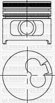 Поршень з кільцями і пальцем (размір отв. 82.50/STD) OPEL Astra F/G, Vectra A (1,7D/DR, X1,7DTL) YENMAK 31-03799-000 (фото 1)