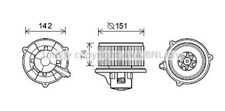 Вентилятор обігрівача салону Kia Rio (00-05) 1.3i 1.5i AVA KA8224