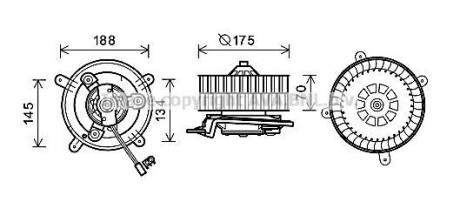 Вентилятор отопителя салона Mercedes-Benz E-class (W210) (96-03) auto AC (AVA MS8621