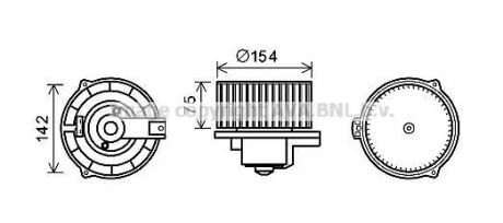 Вентилятор обігрівача салону Mercedes-Benz ML (W163) (97-06) AVA MS8620