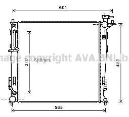Радіатор охолодження двигуна Kia Sportage (10-15) 2,0d 6AT AVA KAA2214