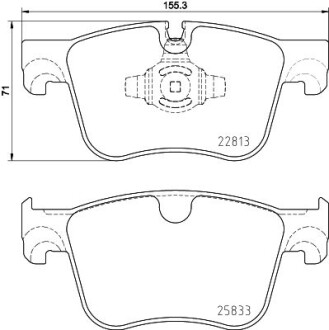 CITROEN К-т передніх гальмівних колодок CITROEN BERLINGO, BERLINGO/MINIVAN, C4 GRAND PICASSO II, C4 PICASSO II, C4 SPACETOURER, C5 AIRCROSS DS DS 7 OPEL COMBO TOUR / LIFE, PAGID HELLA 8DB 355 036-491