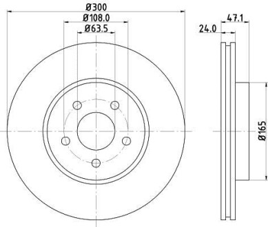 PRO FORD Диск гальмівний передн. Mondeo III 00- PAGID HELLA 8DD 355 108-041