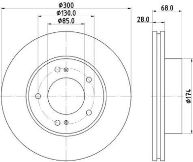 SSANGYONG Диск гальмівний передн RODIUS I 05- PAGID HELLA 8DD 355 116-461