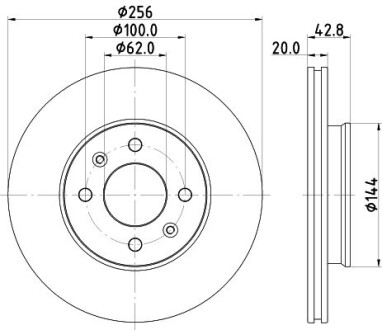 PRO KIA диск гальм. передн. Picanto 17- PAGID HELLA 8DD 355 130-001