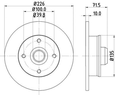 VW Диск гальмівний задній SEAT PAGID HELLA 8DD 355 101-661