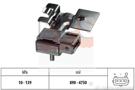 VOLVO Датчик тиску у впускному трубопроводі S60 I (384) 2.4 00-10, V70 II (285) 2.4 00-07 EPS 1.993.108 (фото 1)