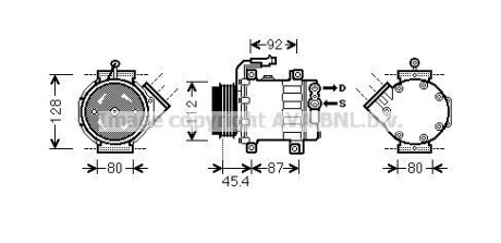 CITROEN Компресор кондиціонера JUMPER II 3.0 06-, FIAT, PEUGEOT AVA FTAK366