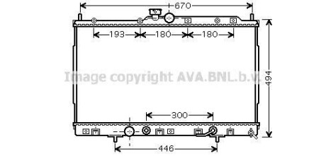 Радіатор охолодження двигуна Mitsubishi Outlander (02-07) 2,4i AT AVA MT2185