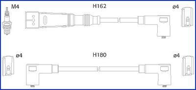 HUCO VW Дроти високої напруги (5шт.) Golf III 1,6, Polo 1,0-1,6 SKODA Felicia 1,6 SEAT HITACHI HITACHI-HUCO 134711