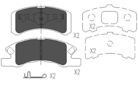 Колодки гальмівні (передні) Daihatsu Cuore 1.0 03-/Mitsubishi Mirage 1.0/1.2 12- KAVO PARTS KBP-1511