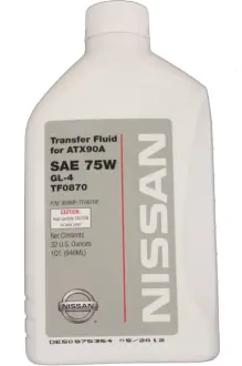 Масло трансмиссионное Transfer Fluid TF0870 75W, 0.946л NISSAN 999MPTF0870P