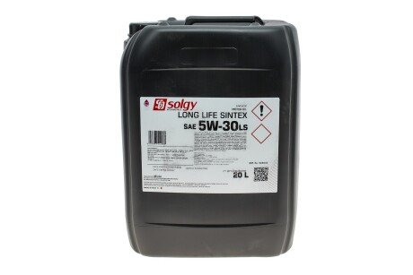 Олива 5W30 LONG LIFE SINTEX LS (20L) (MAN M3477/MB 235.28/Volvo VDS-4/VDS-3/RENAULT RLD-3/RLD-4) SOLGY 504046