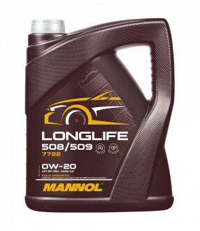 Олива моторна Longlife 508/509 0W-20 5L (4шт/уп) MN7722-5 MANNOL MN77225