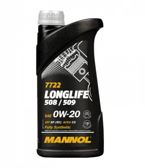 Моторное масло O.E.M. Longlife 508/509 0W-20 синтетическое 1 л MANNOL MN77221