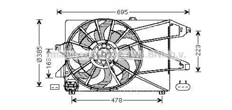 Вентилятор радіатора COOLING AVA FD7504 (фото 1)