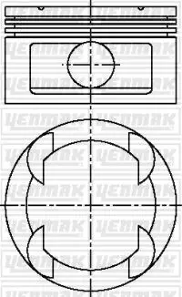Поршень с кольцами і пальцем (размер отв. 86,00/STD) OPEL Omega B 3.0 (6цл.) (X 30 XE) YENMAK 31-03812-000