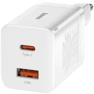 Зарядное устройство Super Si Pro Quick Charger C+U 30W EU White BASEUS CCSUPPE02 (фото 1)