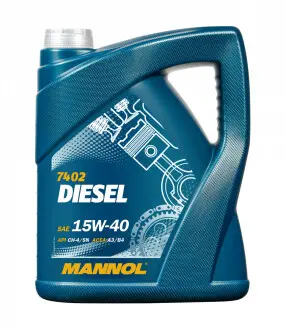 Моторное масло Diesel 15W-40 минеральное 5 л MANNOL MN74025