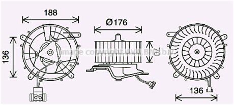 Вентилятор отопителя салона Mercedes-Benz S-class (W220) (98-05) AVA MS8689