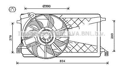 FORD Вентилятор радіатора C-MAX 07-, FOCUS II 04- AVA FD7563