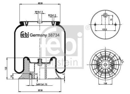 Подушка амортизуюча FEBI 38734