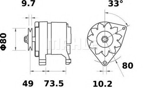 Генератор MAHLE MAHLE\KNECHT MG123 (фото 1)