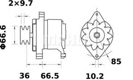 Генератор MAHLE MAHLE\KNECHT MG580 (фото 1)