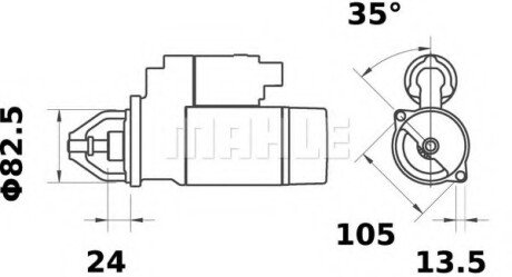 Стартер MAHLE MAHLE\KNECHT MS190 (фото 1)