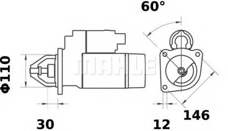 Стартер MAHLE MAHLE\KNECHT MS195