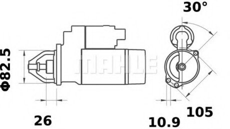 Стартер MAHLE MAHLE\KNECHT MS219 (фото 1)