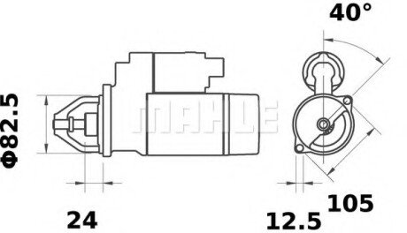 Стартер MAHLE MAHLE\KNECHT MS109 (фото 1)