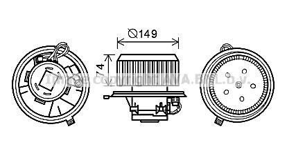 ALFA ROMEO Вентилятор салону 147 1.6, 1.9, 2.0 01-, GT, 156 AVA AL8138