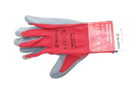 Рукавиці захисні з нітриловим покриттям RED NITRILE (Т.8) WURTH 0899403108