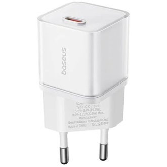 Зарядное устройство GaN5S Fast Charger 1C 20W EU Moon White BASEUS P1016250321300