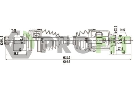 Піввісь PROFIT 2730-3138