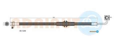 Шланг гальмівний передн. прав. KIA Carnival -01 ADRIAUTO 09.1249