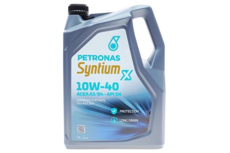 Моторна олива Syntium X A3/B4 10W-40 синтетична 5л PETRONAS 70984M12EU