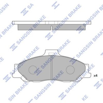 Колодки гальмівні дискові (комплект 4 шт) HI-Q SP1628