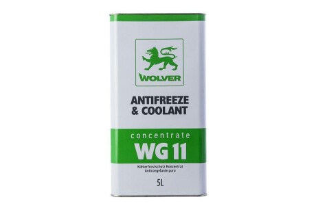 Концентрат антифризу ANTIFREEZE & COOLANT CONCENTRATE WG11 зелен. 5л (4шт уп) WOLVER 4260360944284