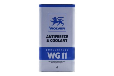 Концентрат антифризу ANTIFREEZE & COOLANT CONCENTRATE WG11 синій 5л (4шт уп) WOLVER 4260360944208