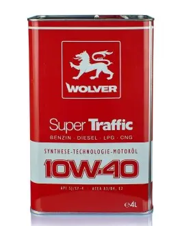 Моторна олива Super Traffic 10W-40 напівсинтетична 4 л WOLVER 4260360942525