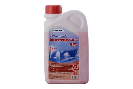 Антифриз " -40" (-26ºC) черв. G12, ПЕ кан.0,92кг (6 шт уп) NORDWAY 30810