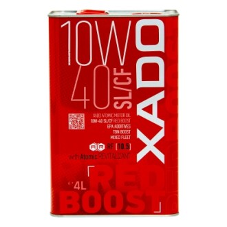 Олива моторна Atomic Oil 10W-40 SL/CF Red Boost 4л (26244) XADO ХА 26244 (фото 1)