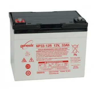 Акумулятор Стаціонарний AGM 33Ah (+/-) клема під болт (д195*ш130*в159) GENESIS NP33-12