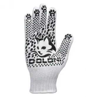 Рукавички КотоФан "з ПВХ малюнком білий/чорний 30/70 10 клас розмір 8 (DOLONI) DOLONI ДОЛОНІ 4895